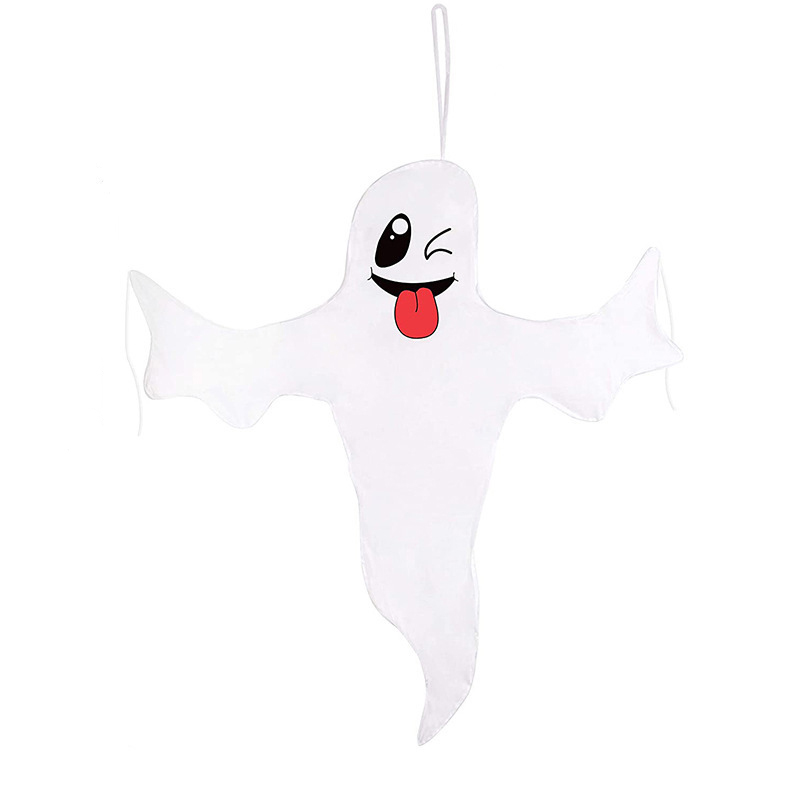 Hangdecoratie Halloween spookje 100 cm wit