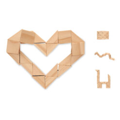 Houten puzzel met opbergzakje 24 puzzelstukjes