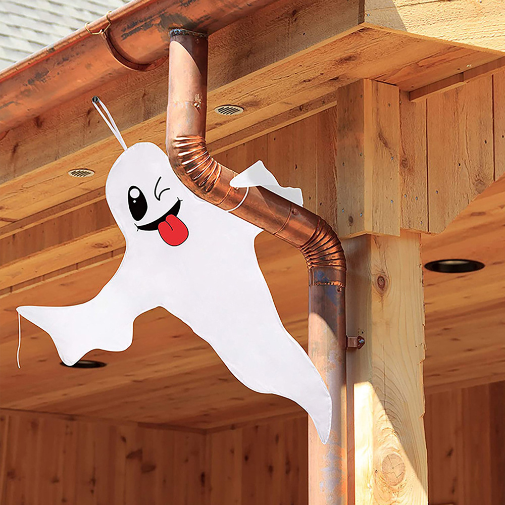 Hangdecoratie Halloween spookje 100 cm wit - Afbeelding 3