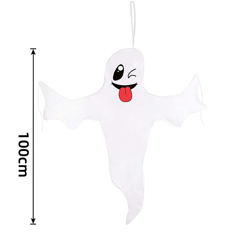 Hangdecoratie Halloween spookje 100 cm wit - Afbeelding 5