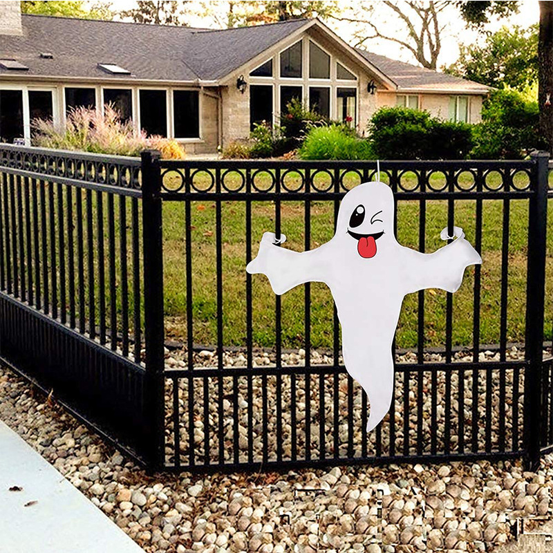 Hangdecoratie Halloween spookje 100 cm wit - Afbeelding 2
