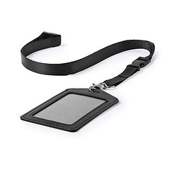 Keycord met badgehouder zwart