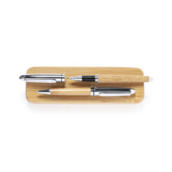 Alternative view of Pennenset balpen en rollerpen bamboe