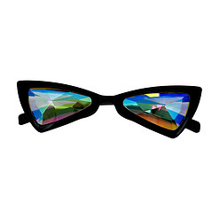 Caleidoscoop bril Cat Eye zwart