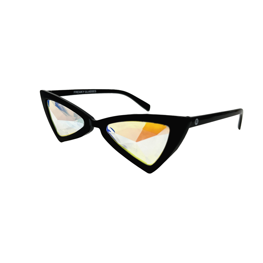 Caleidoscoop bril Cat Eye zwart - Afbeelding 2
