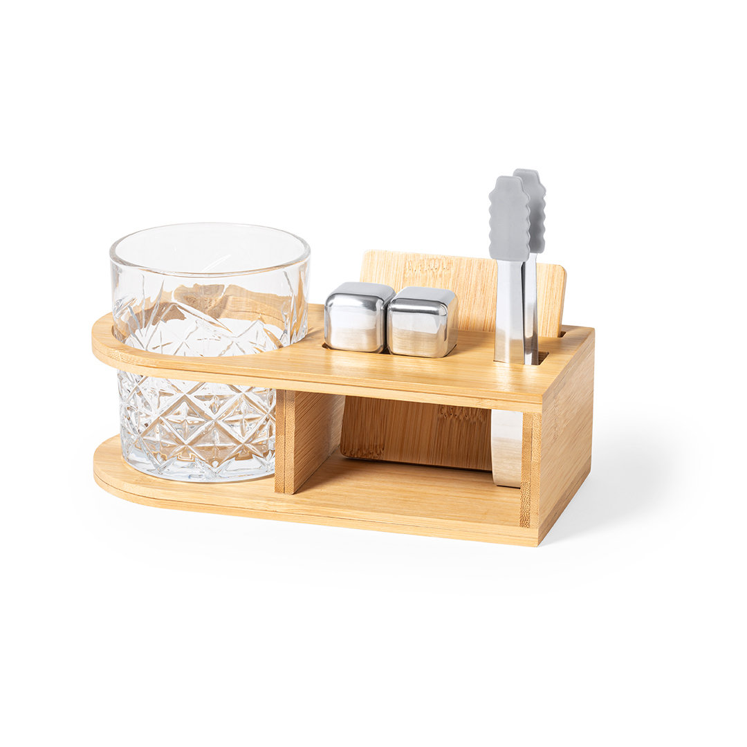 Whisky set bamboe beige