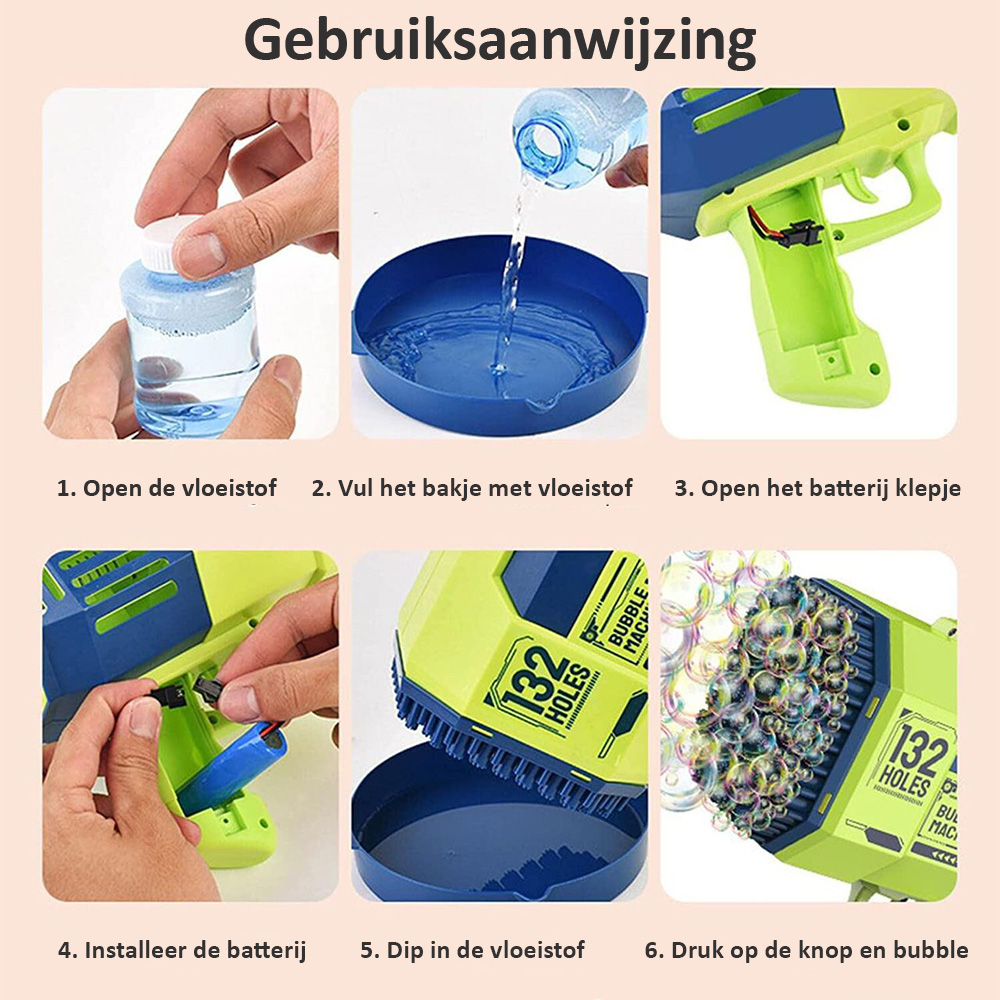Bubble machine bellenblaas pistool groen - Afbeelding 8