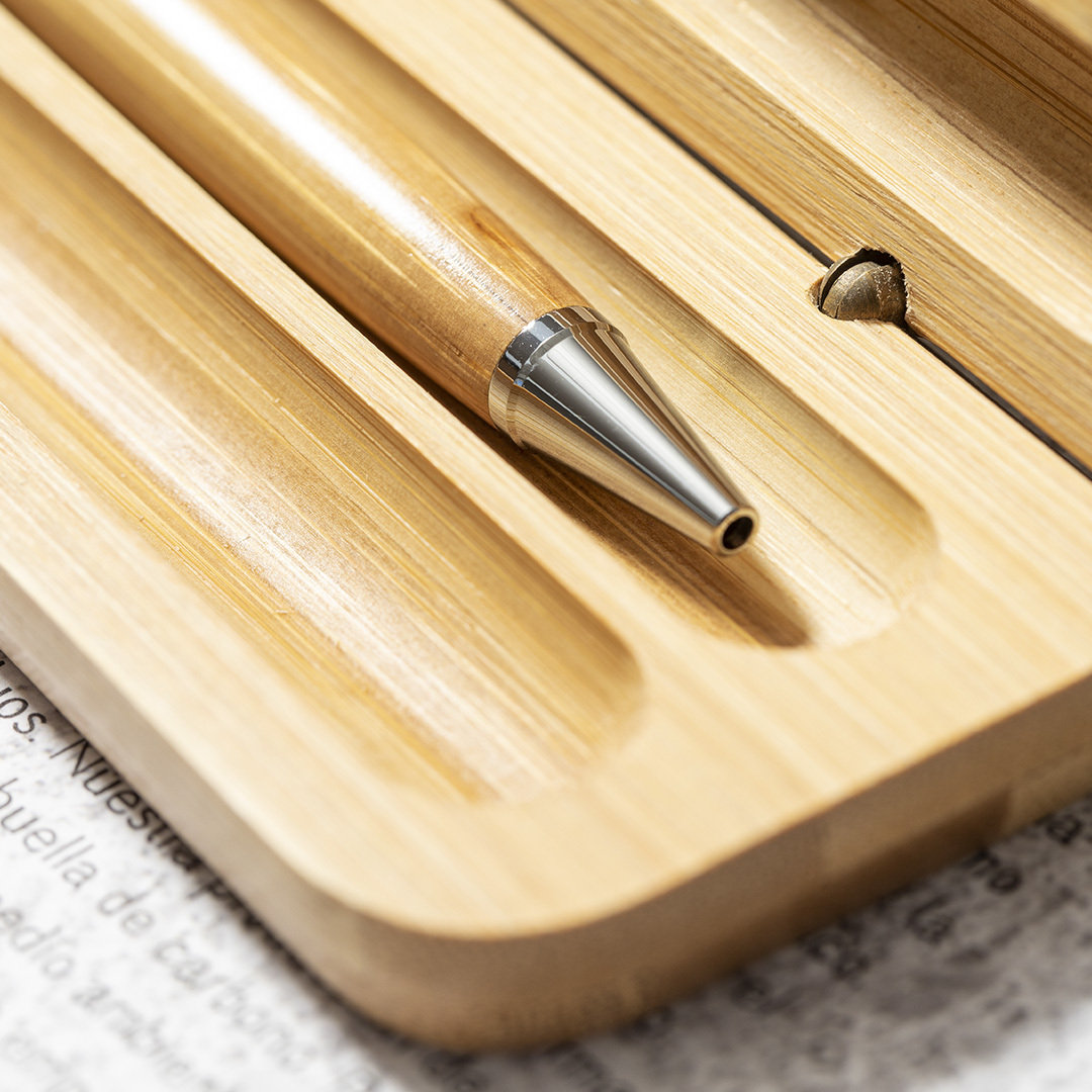 Pennenset balpen en rollerpen bamboe - Afbeelding 7