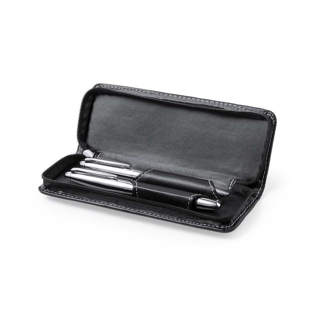 Pennenset balpen en rollerpen zwart - Afbeelding 2