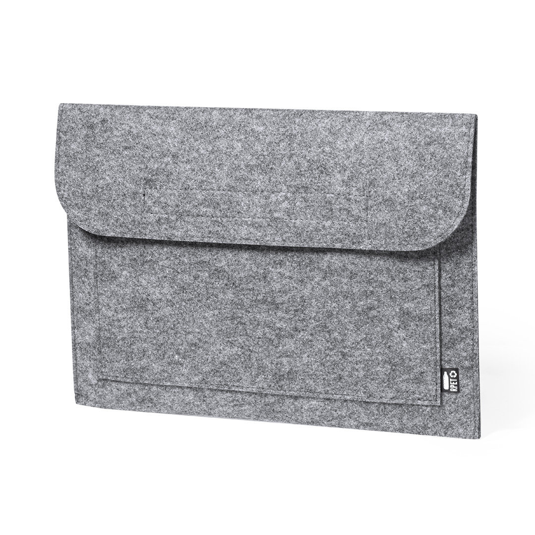 Laptophoes RPET vilt grijs