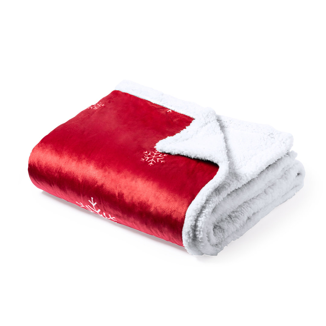 Fleece deken sneeuwvlok 125 x 160 cm rood - Afbeelding 2