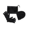 Winterset in opbergzakje met handschoenen en muts zwart