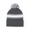 Muts met pompon acryl grijs