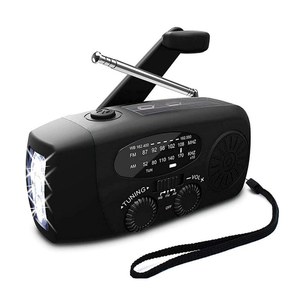 Draagbare noodradio zwart