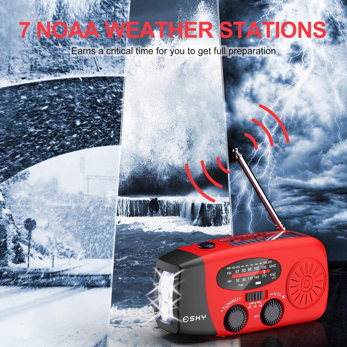 Draagbare noodradio zwart - Afbeelding 7