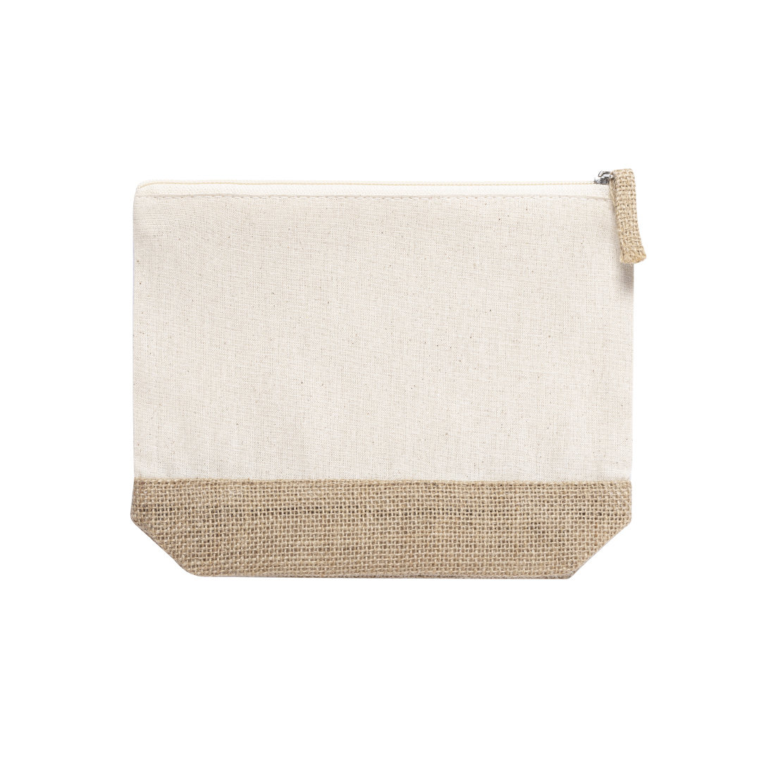 Toilettas katoen met jute - Afbeelding 2