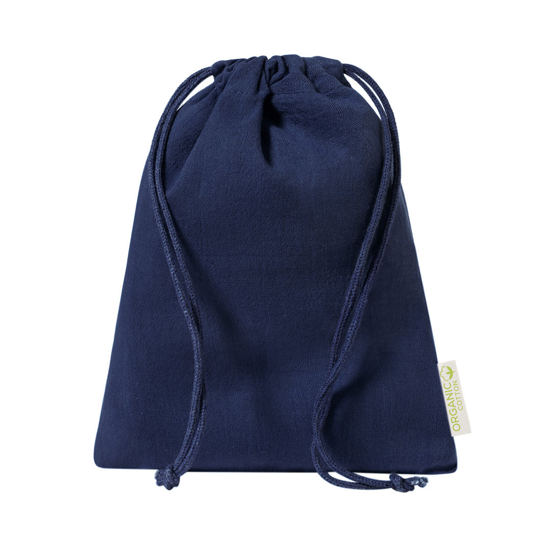 Sjaal biologisch katoen met opbergzakje donkerblauw - Afbeelding 2