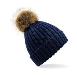 Beechfield muts met pompon navy