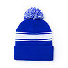 Muts met pompon acryl blauw