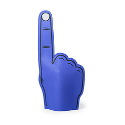Alternative view of Foam hand wijsvinger blauw 5 stuks