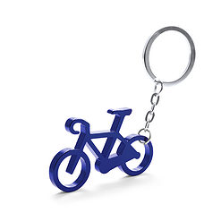 Sleutelhanger fiets aluminium blauw