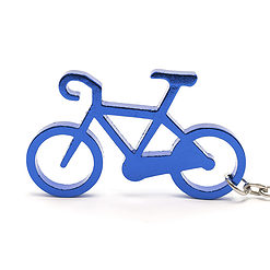 Alternative view of Sleutelhanger fiets aluminium blauw