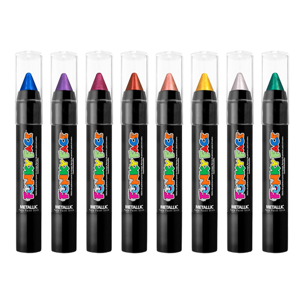 Metallic Face paint stick set 8 stuks - Afbeelding 2