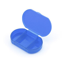 Basic 3 vaks pillendoosje blauw