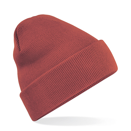 Gebreide muts polyester donkeroranje