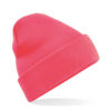 Gebreide muts polyester fluorescerend roze