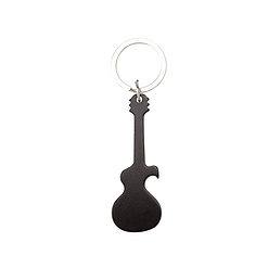 Gitaar sleutelhanger met opener aluminium zwart