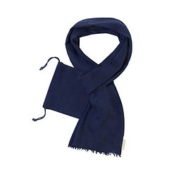 Sjaal biologisch katoen met opbergzakje donkerblauw