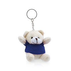 Sleutelhanger teddybeer met T-shirt blauw