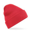 Gebreide muts polyester felrood