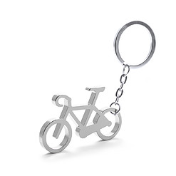 Sleutelhanger fiets aluminium zilver