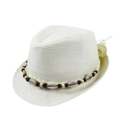 Fedora hoedje schelpen wit