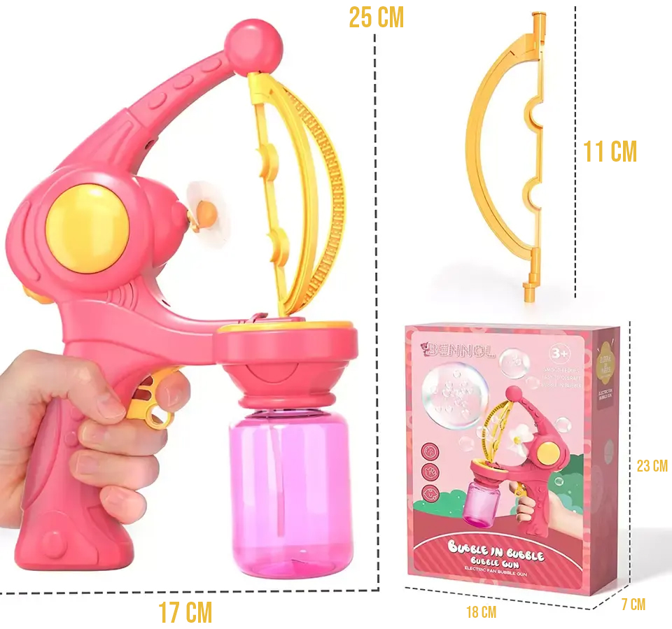Bellenblaas pistool grote bubbels in bubbels roze - Afbeelding 4