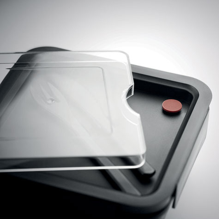 Lunchbox met mes en vork 600 ml zwart - Afbeelding 6