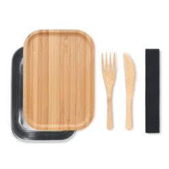 Alternative view of Lunchbox met bestek RVS/bamboe 600 ml