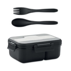Lunchbox met bestek 1 liter zwart