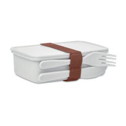 Alternative view of Lunchbox met bestek wit