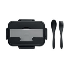 Alternative view of Lunchbox met bestek 1 liter zwart