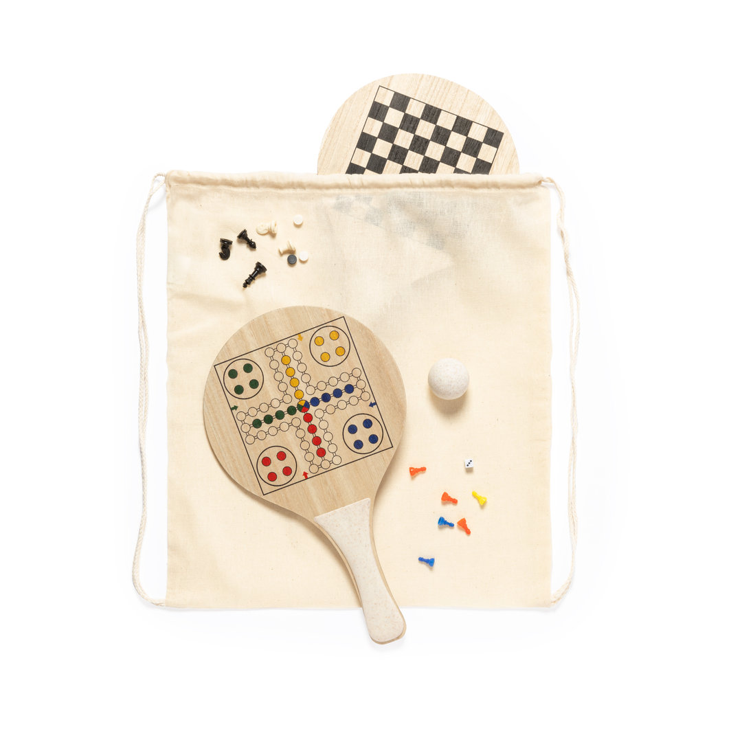 Beach ball set met opbergtasje naturel - Afbeelding 7