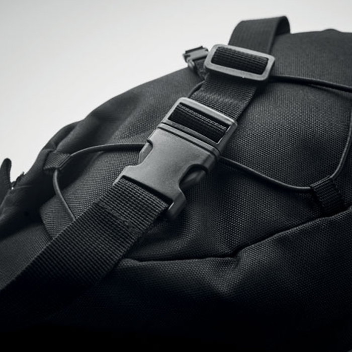 Fanny pack met fleshouder RPET/polyester - zwart - Afbeelding 4
