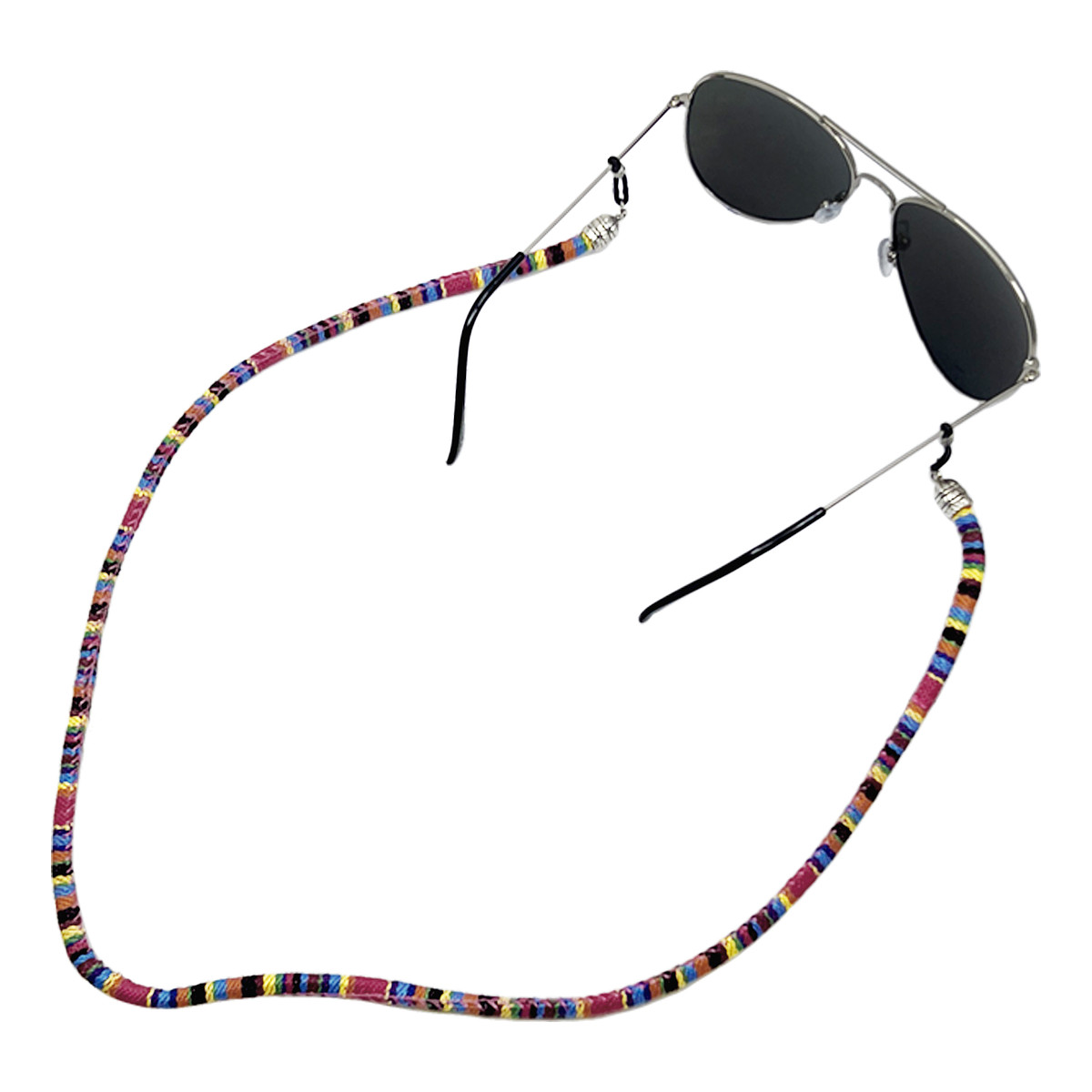 Rond brillenkoordje gestreept multicolor
