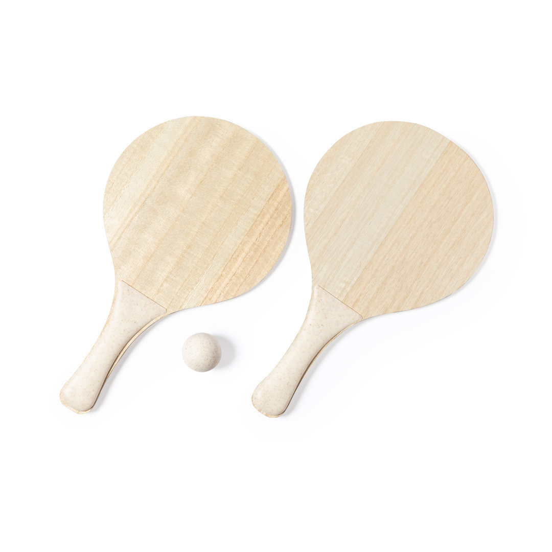 Beach ball set met opbergtasje naturel - Afbeelding 2