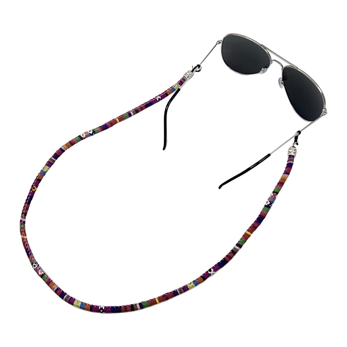 Rond brillenkoordje met bloemetjes multicolor