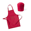 Keukenset schort met koksmuts non-woven rood