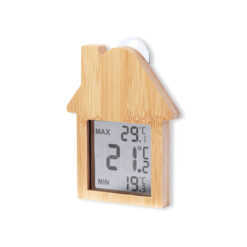 Alternative view of Thermometer met klok bamboe