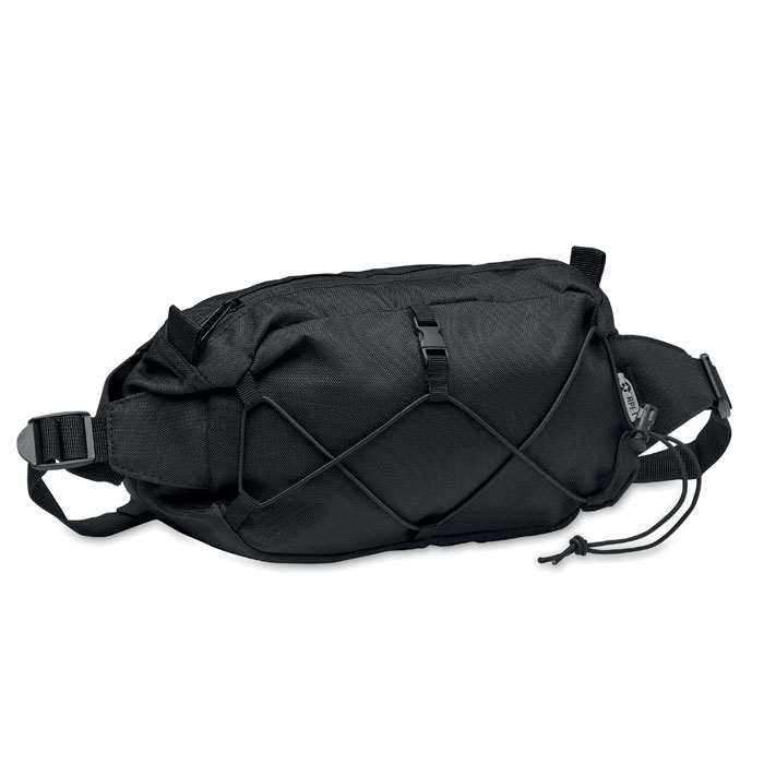 Fanny pack met fleshouder RPET/polyester - zwart - Afbeelding 2